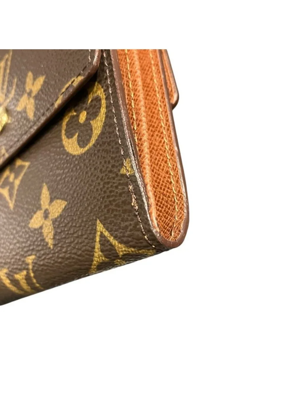 Louis Vuitton Porto Monecarto Cles Monogram Trifold Wallet Canvas